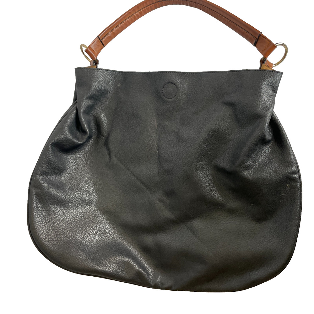 Urban Outfitters Black Faux Pebbled Leather Large Bucket Bag Purse